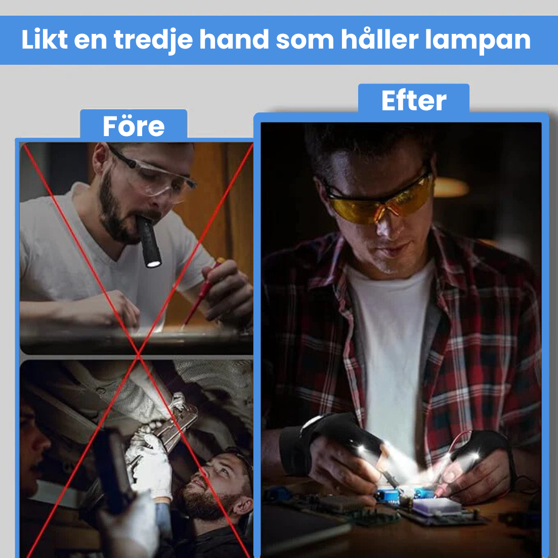 Led Handskar-Alltid ljus där du behöver det