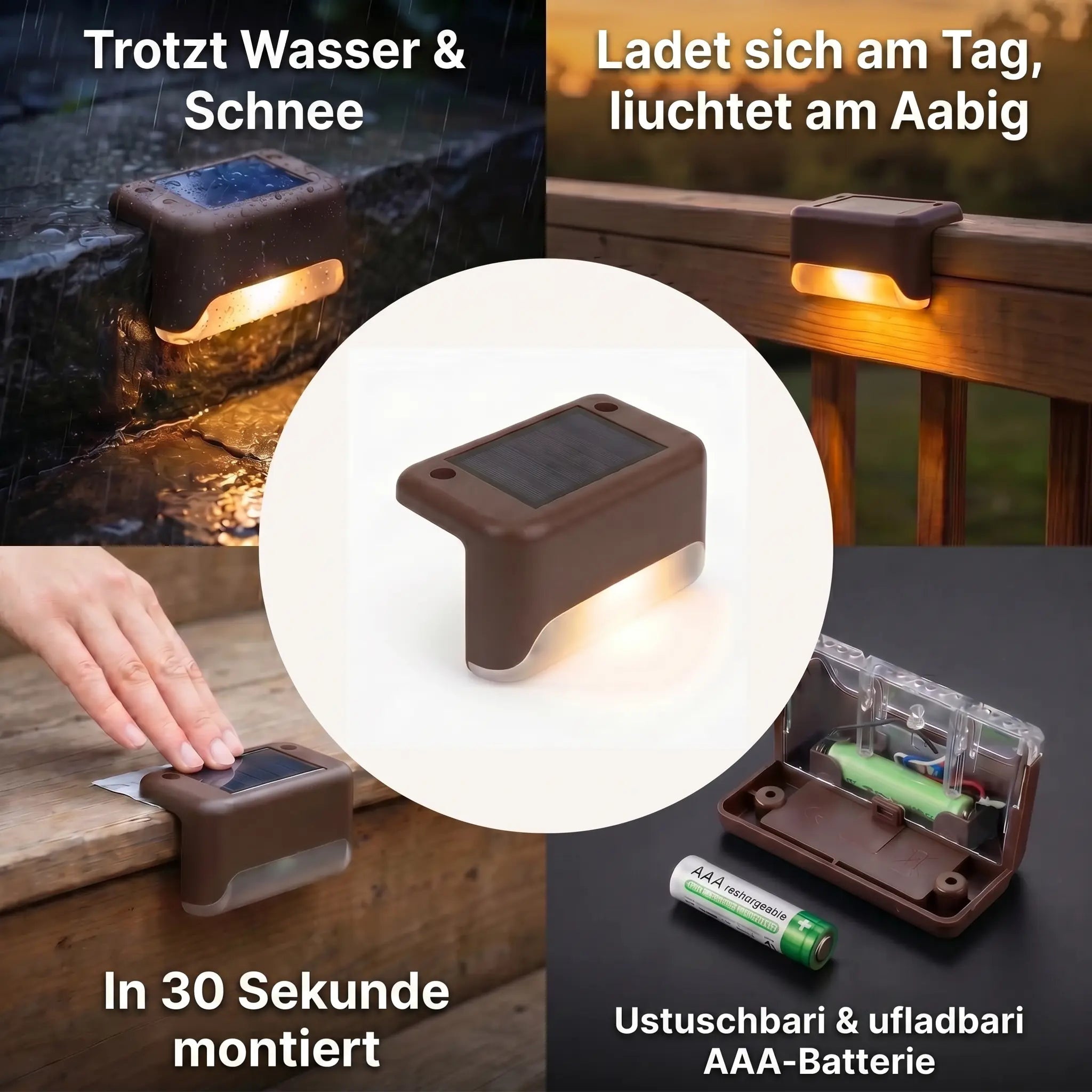 Solarbetriebene Aussenleuchte