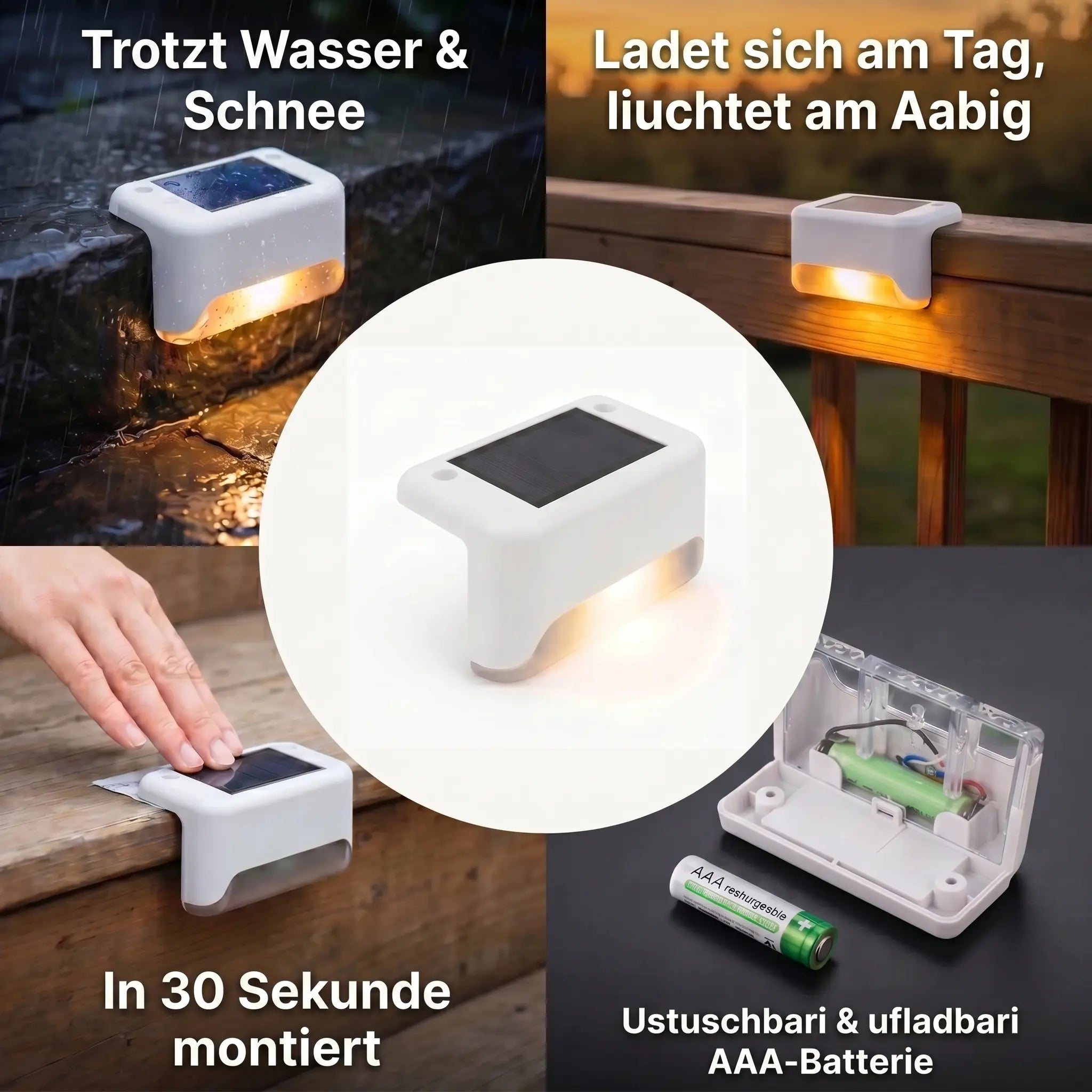 Solarbetriebene Aussenleuchte